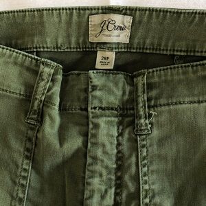 J Crew Green Khaki Slim Ankle Zippers Petite